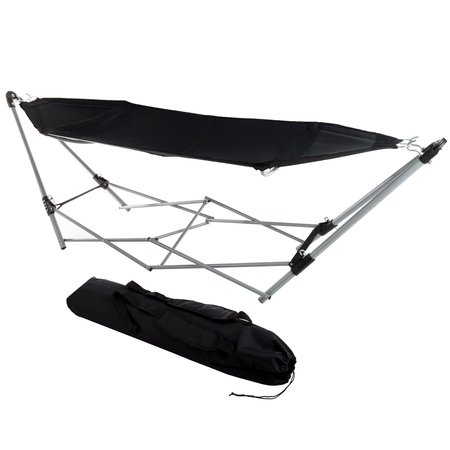 HASTINGS HOME Portable Hammock with Stand, Black 849602GXF